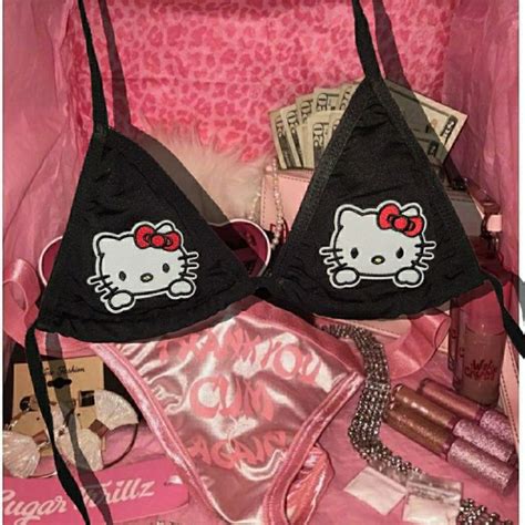 hello kitty bra|black hello kitty with braids.